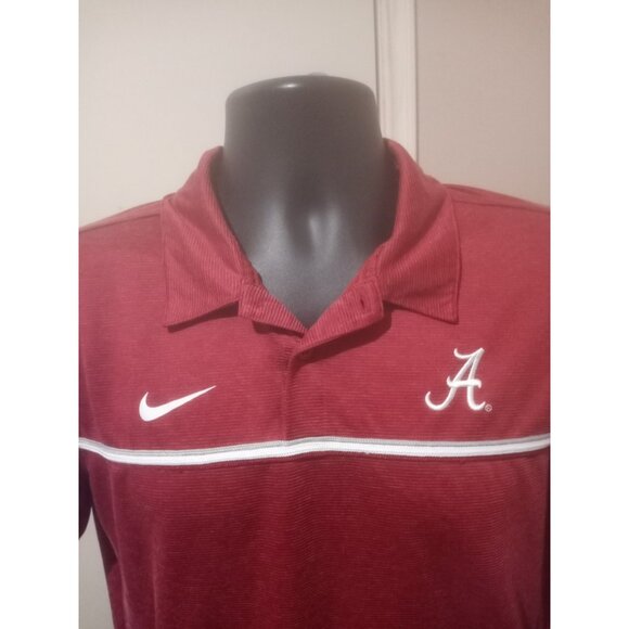 Nike Alabama Crimson Tide Polo Shirt Men’s Medium M On-Field Dri-Fit Logo Red - Picture 4 of 13